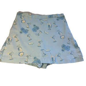 K T GOLF Skort By Kenneth Tool SIZE 18 Blue tropical skirt short 1 pocket zip